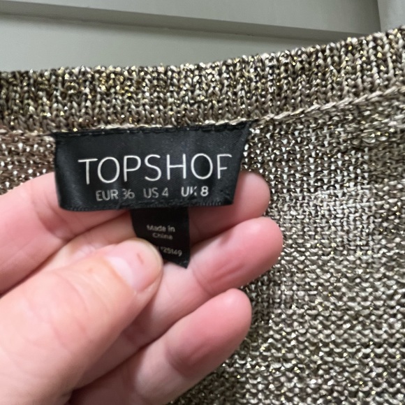 Topshop black and gold striped viscose sweater in size 4 - Picture 3 of 6